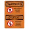 Signmission OSHA Warning Sign, 7" Height, 10" Width, Rigid Plastic, Spa Closed Do Not Enter Bilingual, Landscape OS-WS-P-710-L-12836 - alternate 1